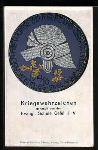 AK Gefell i. V., Kriegswahrzeichen, Nagelung der Evangl. Schule