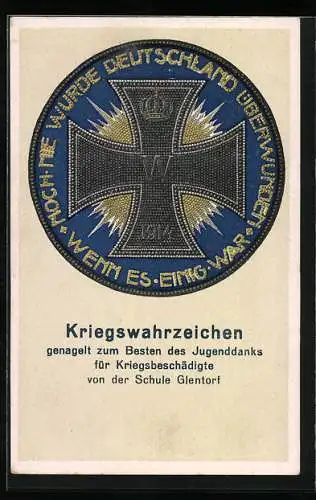 AK Glentorf, Kriegswahrzeichen, Nagelung zum Besten des Jugenddanks für Kriegsbeschädigte v. d. Schule