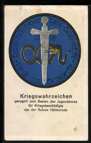 AK Hüttenrode, Kriegswahrzeichen, Nagelung zum Besten des Jugenddanks für Kriegsbeschädigte