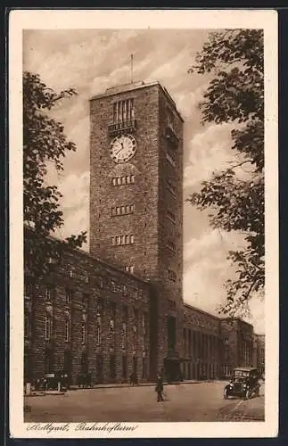 AK Stuttgart, Blick auf den Bahnhofturm