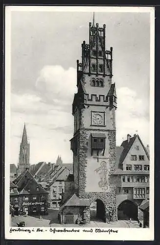 AK Freiburg i. Br., Schwabentor und Münster