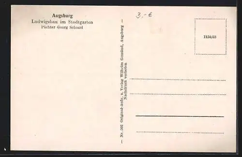 AK Augsburg, Ludwigsbau im Stadtgarten