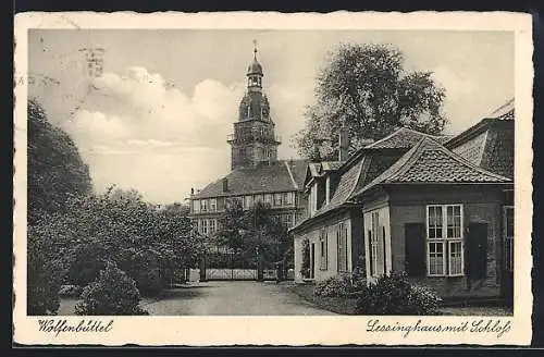 AK Wolfenbüttel, Lessinghaus mit Schloss