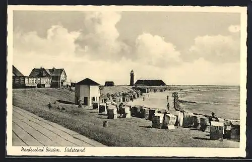 AK Büsum, Südstrand mit Strandkörben