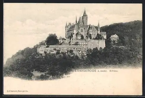 AK Wernigerode a. Harz, Schloss mit Umgebung