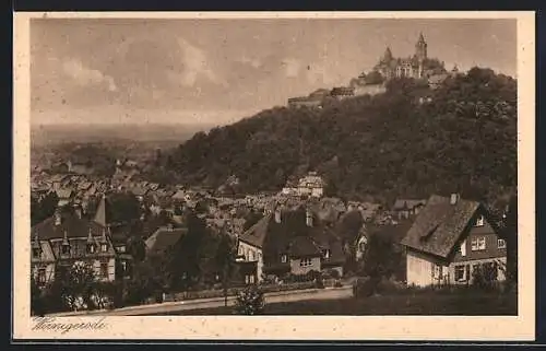 AK Wernigerode, Ortsansicht mit Schloss