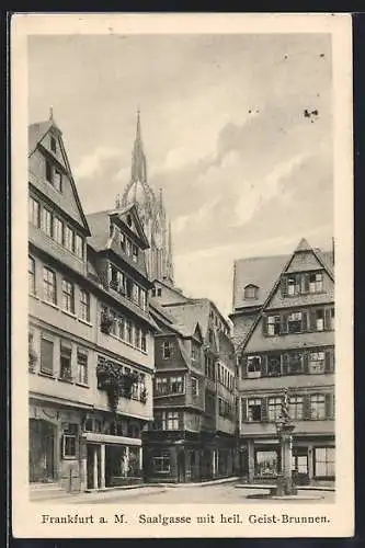 AK Alt-Frankfurt, Saalgasse mit hl. Geist-Brunnen