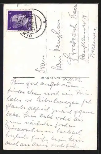 AK Ulm a. D., Walfischgassse mit Münster