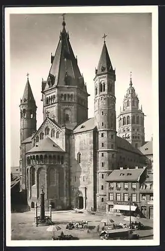 AK Mainz, Dom, Blick vom Liebfrauenplatz