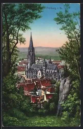 AK Freiburg i. Br., Blick auf das Münster