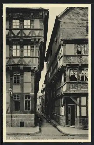 AK Goslar, Münzstrasse mit alten Häusern