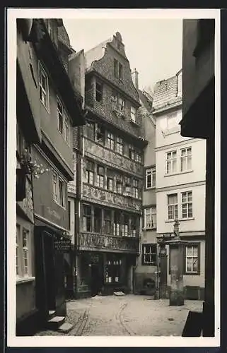 AK Alt-Frankfurt, Goldhutgasse am Fünffingerplätzchen