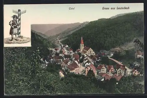 AK Lauterbach / Schwarzwald, Totalansicht aus der Vogelschau