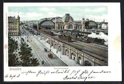 AK Dresden, Blick auf den Hauptbahnhof