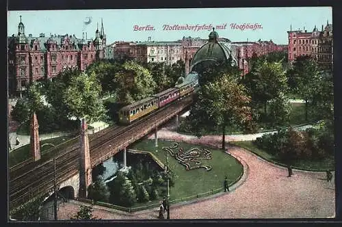 AK Berlin-Schöneberg, Nollendorfplatz mit Hochbahn