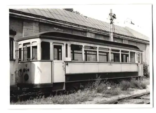 Fotografie Horst Golzsch, Leipzig, Ansicht Strausberg, Strassenbahn-Beiwagen Nr. 12