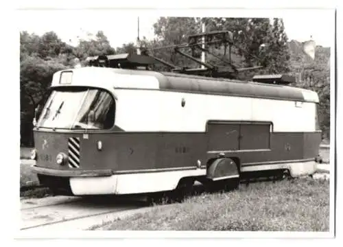 Fotografie Horst Golzsch, Leipzig, Ansicht Prag, Strassenbahn-Werkstattwagen Nr. 4089