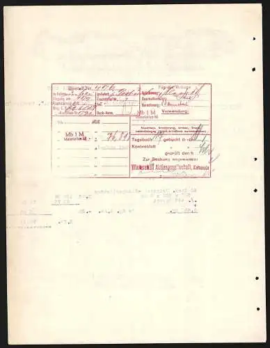 Rechnung Mühlhausen i. Thür. 1937, Hubert Laufer & Co., Ansicht zweier Betriebe und eine Schutzmarke