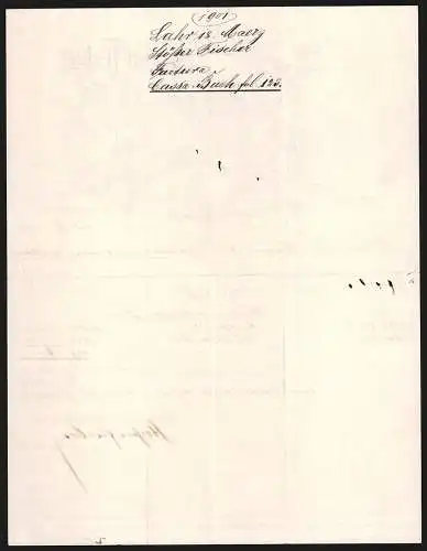 Rechnung Lahr /Baden 1901, Firma Stoesser-Fischer, Geschäftsgelände mit Lagerhäusern, Exportsymbolik