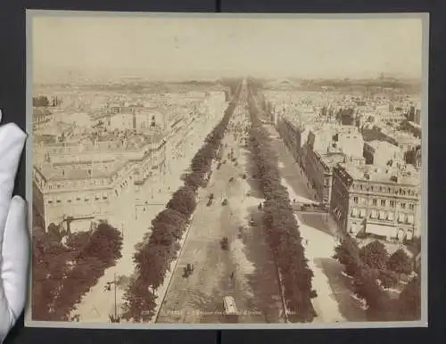 Fotografie X. Phot. Neurdein Freres, Ansicht Paris, L'Avenue des Champs-Elysees, schöner Panorama-Blick über die Stadt