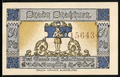 Notgeld Stassfurt, 1921, 50 Pfennig, mit Motiven von Karl dem Grossen und mittelalterlichen Kriegern