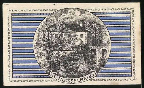 Notgeld Parz 1920, 20 Heller, Gutschein der Gemeinde Parz mit Abbildung von Schloss Schlüsselberg