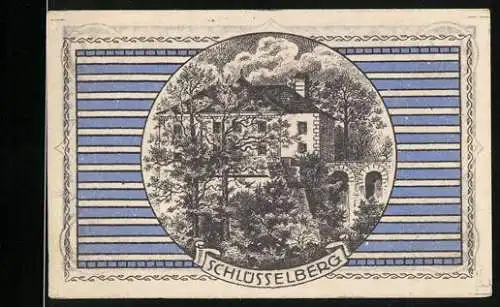 Notgeld Parz, 1920, 20 Heller, Gutschein der Gemeinde Parz mit Schlosselberg-Abbildung