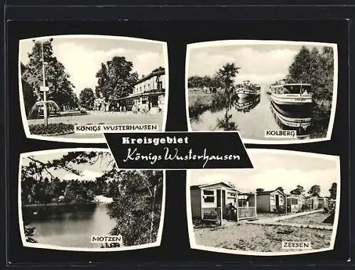 AK Königs Wusterhausen, Strassenpartie, Kolberg, Zeesen und Motzen