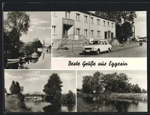 AK Eggesin, Strassenpartie und Landschaft