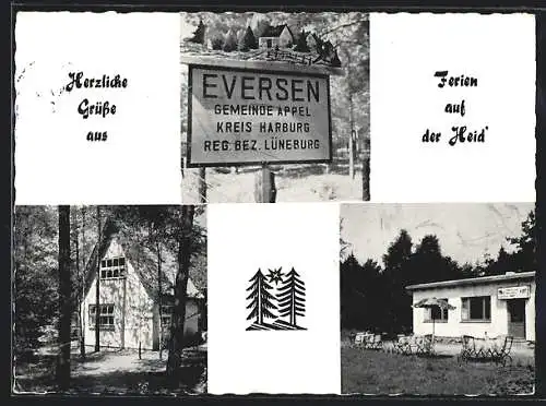 AK Eversen /Kreis Harburg, Ortsansichten mit Gasthaus