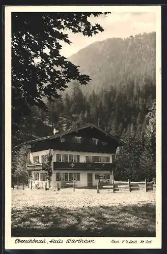 AK Oberschönau / Berchtesgaden, Pension Haus Wartheim am Waldrand