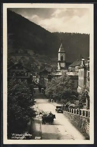 AK Wildbad / Schwarzwald, Autos in der Wilhelmstrasse