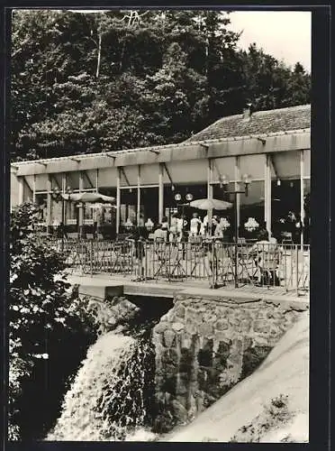 AK Gühlen Glienicke, Blick auf die Terrasse der Konsum-Gaststätte