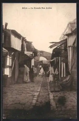 AK Béja, La Grande Rue Arabe