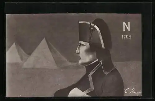 AK Napoleon in Ägypten 1798, Pyramiden