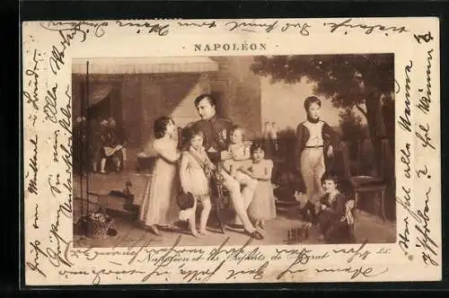 AK Napoleon mit den Kindern von Murat