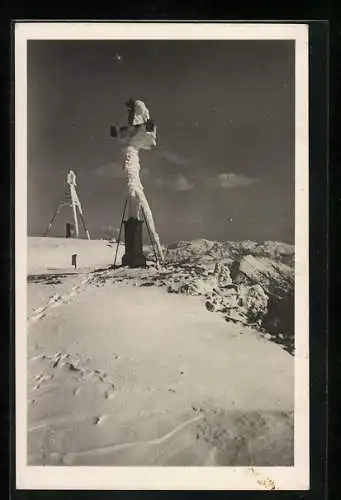 AK Das vereiste Gipfelkreuz des Dürrenstein