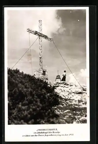 AK Das Freiheitskreuz am Jakobskogel der Raxalpe