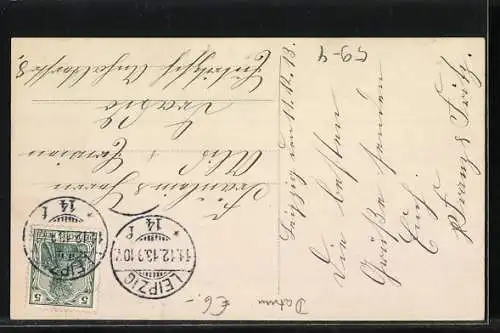 AK 11.12.1913, Junge Frau mit Perlenkette