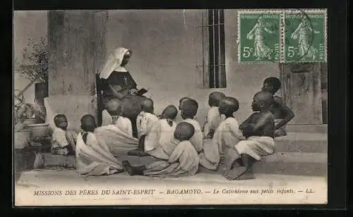 AK Bagamoyo, Missions des Pères du Saint-Esprit, Le Catéchisme aux petits enfants, Missionar