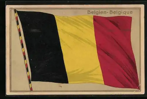 Künstler-AK Flagge von Belgien