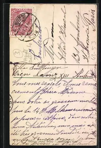 Künstler-AK Paar in Tracht beim Volkstanz