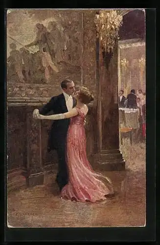 Künstler-AK Ein Paar tanzt den Walzertraum