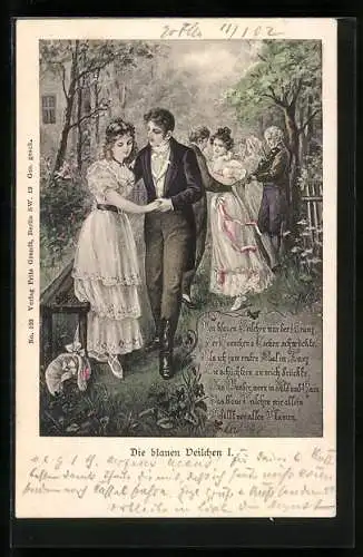 AK Die blauen Veilchen, Junge Paare beim Tanz