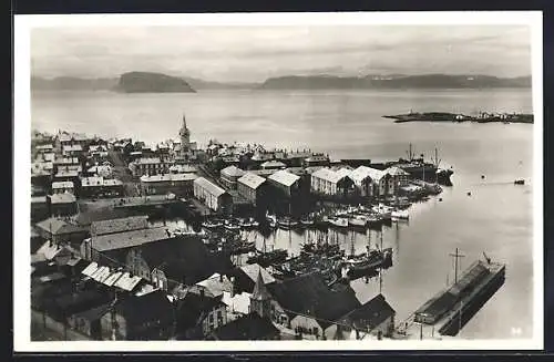 AK Hammerfest, Hafen aus der Vogelschau