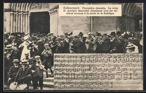 AK Echternach, Procession dansante, le corps de musique