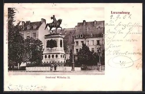 AK Luxembourg, Denkmal Wilhelm II