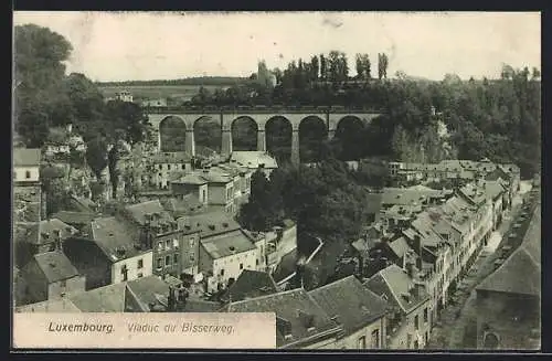 AK Luxembourg, Viaduc du Bisserweg, Blick über die Dächer