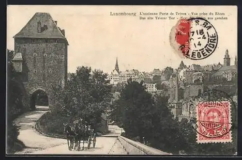 AK Luxembourg, Das alte Trierer Tor von der Rham aus gesehen