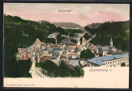 AK Luxembourg, Ortsansicht im Pfaffenthal